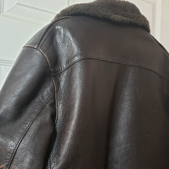 LLbean flying tiger leather bomber jacket - Picture 3 of 4